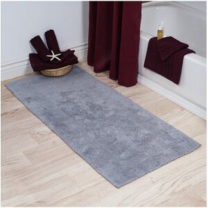 Lavish Home Cotton Plush Reversible Long Bath Mat Silver NoSize