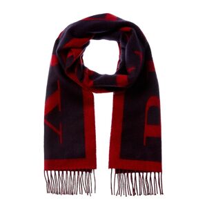 Burberry Logo Fringed Cashmere & Wool-Blend Scarf Blue os