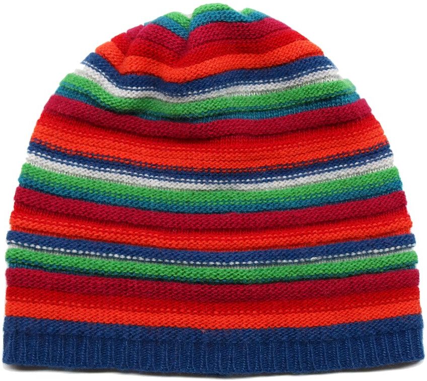 Portolano Multistriped Wool & Cashmere-Blend Hat Blue 1-3Y