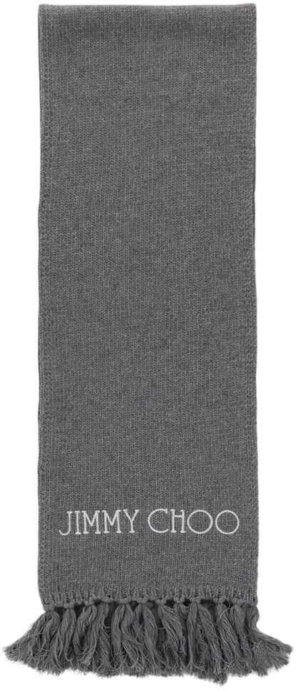 Jimmy Choo Wool Scarf Grey NoSize