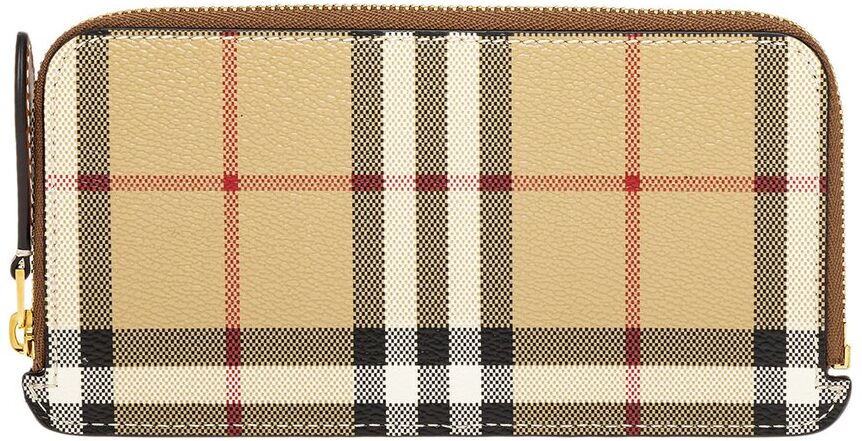 Burberry Vintage Check E-Canvas & Leather Coin Purse Beige os