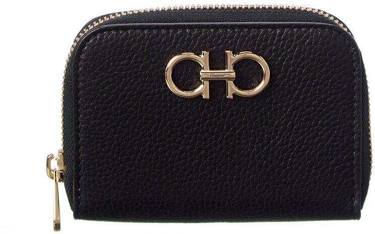 Ferragamo Gancini Leather Coin Purse Black 70