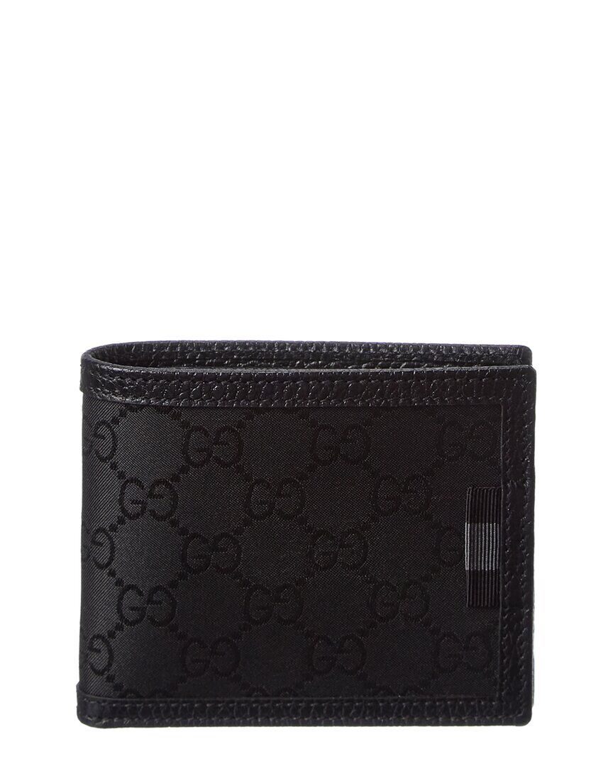 Gucci GG Canvas & Leather Bifold Wallet Black os