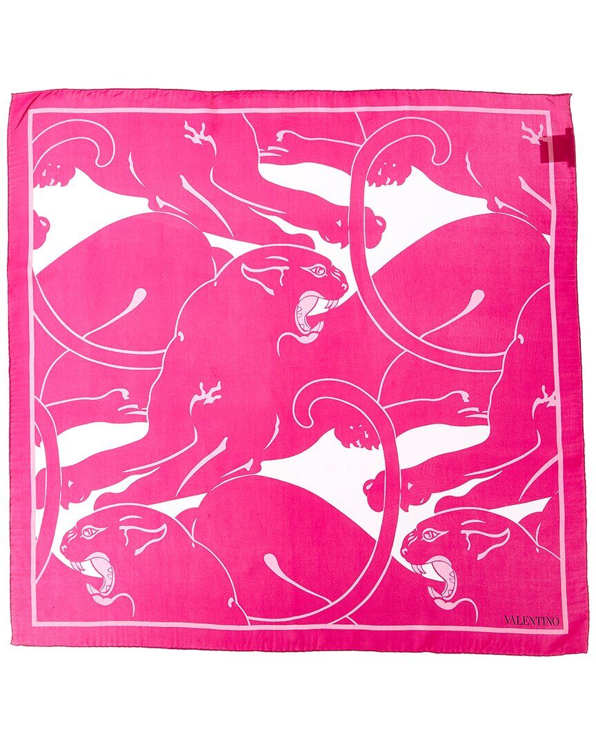 Valentino VLogo Silk Scarf Pink NoSize