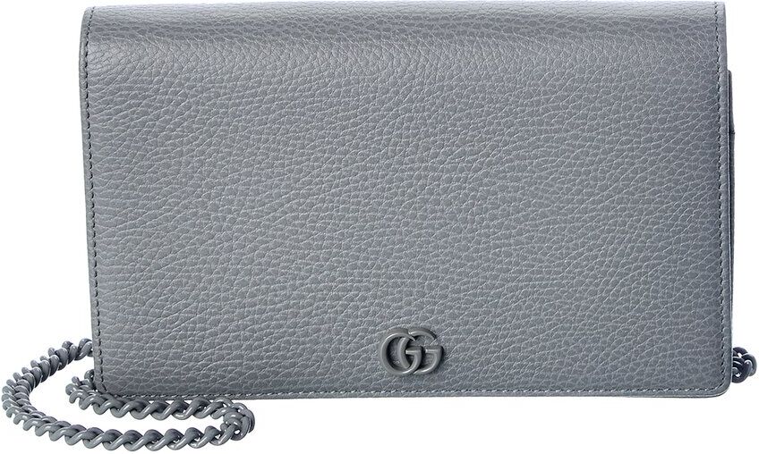 Gucci GG Marmont Leather Chain Wallet Grey NoSize