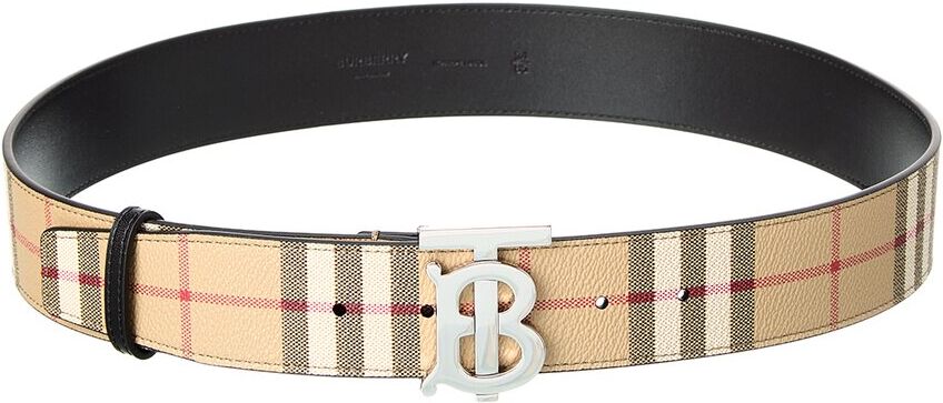 Burberry TB Buckle Leather Check Belt NoColor 95