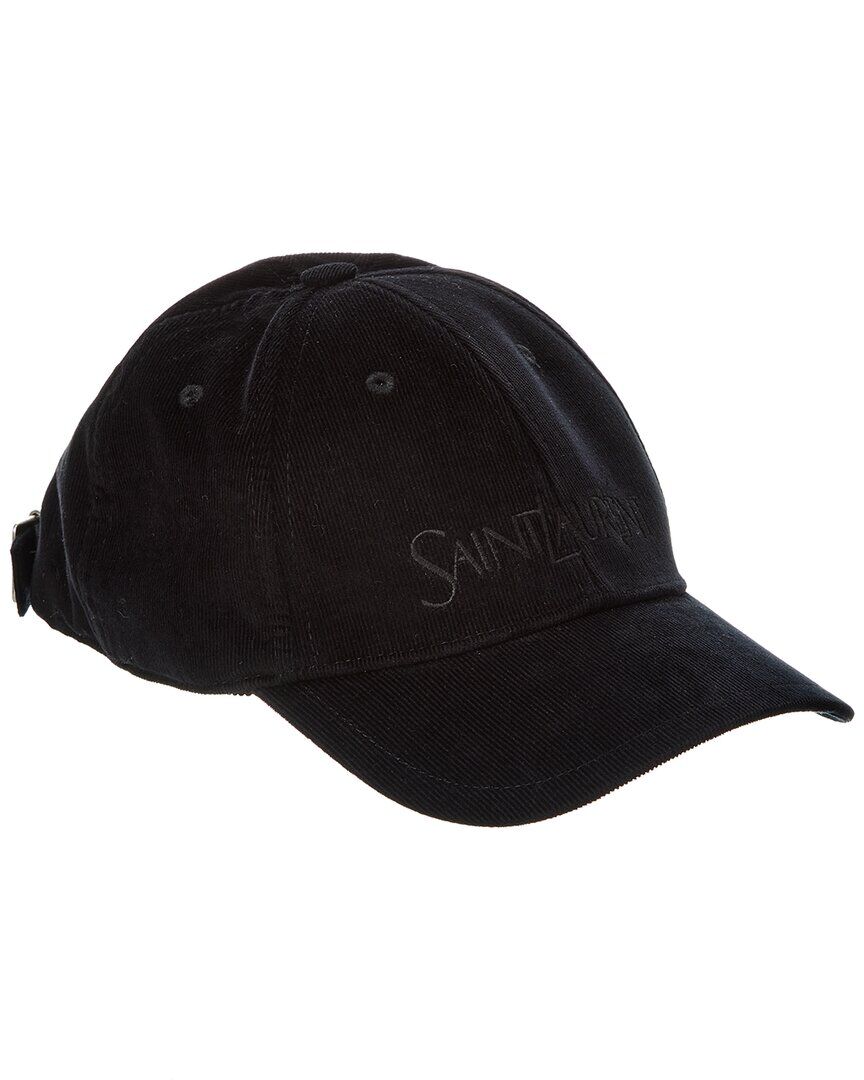 Saint Laurent Vintage Corduroy Cap Black 57