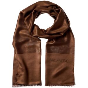 Valentino Logo Silk-Blend Scarf Brown NoSize