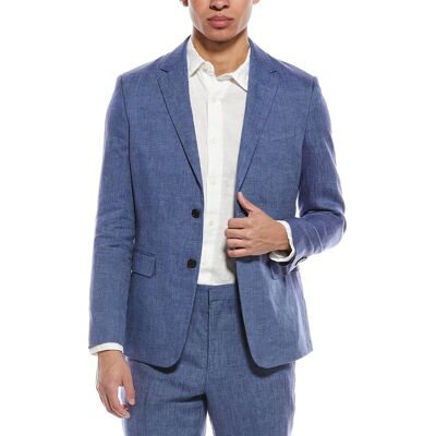 Theory Chambers Linen Suit Jacket Blue 40R Theory Chambers Linen Suit Jacket Blue 40R