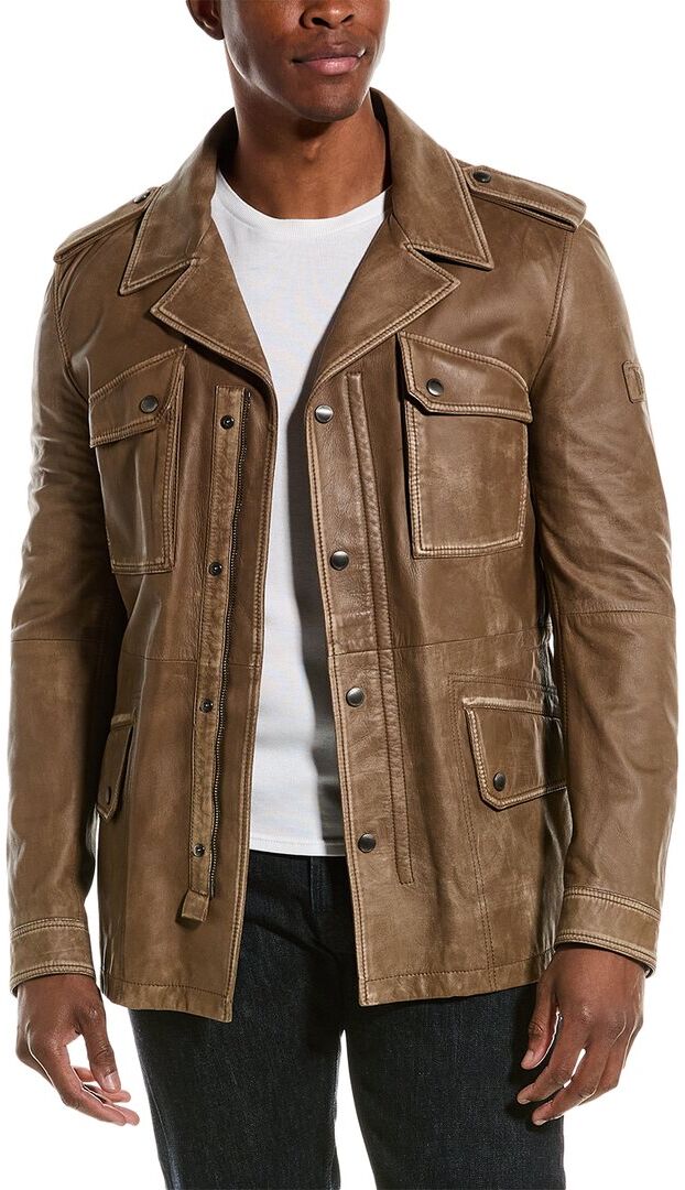 TOD's TODs Stone Wash Waxed Leather Jacket Brown L