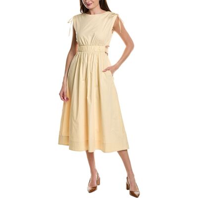 Kenneth Cole Tie Waist Midi Dress Beige 6 Kenneth Cole Tie Waist Midi Dress Beige 6