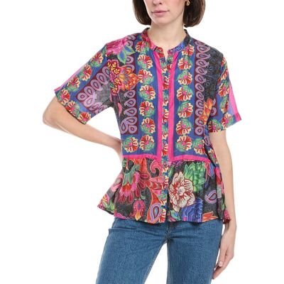 Johnny Was Petite Emberwing Silk Blouse NoColor PL Johnny Was Petite Emberwing Silk Blouse NoColor PL