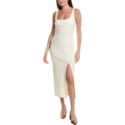 Kenneth Cole Seamed Midi Dress White l Kenneth Cole Seamed Midi Dress White l