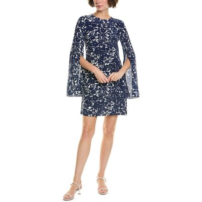 Michael Kors Collection Silk Cape Mini Dress Blue 2 Michael Kors Collection Silk Cape Mini Dress Blue 2