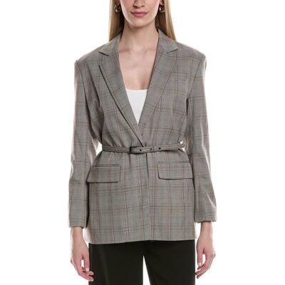 Kenneth Cole Belted Jacket Brown xs Kenneth Cole Belted Jacket Brown xs