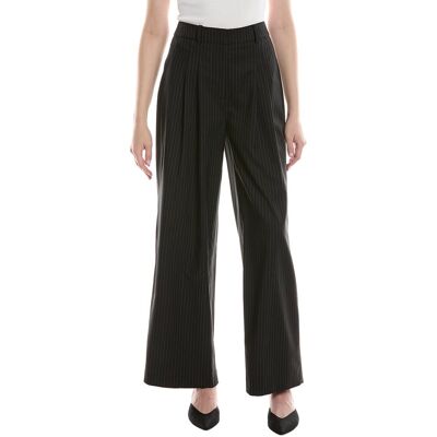 Kenneth Cole Pinstripe Pleated Wide Leg Pant Black 0 Kenneth Cole Pinstripe Pleated Wide Leg Pant Black 0