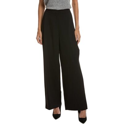 Kenneth Cole Luxe Twill Side Pleat Wide Leg Pant Black 6 Kenneth Cole Luxe Twill Side Pleat Wide Leg Pant Black 6