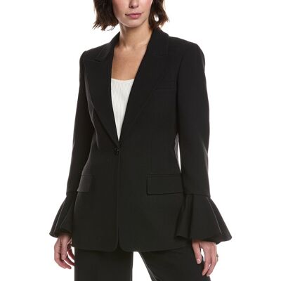 Michael Kors Collection Flare Sleeve Silk-Blend Blazer Black 6 Michael Kors Collection Flare Sleeve Silk-Blend Blazer Black 6