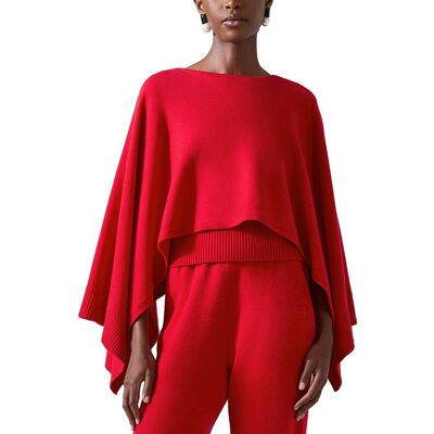 Carolina Herrera Cashmere Cape Sweater Red XL Carolina Herrera Cashmere Cape Sweater Red XL