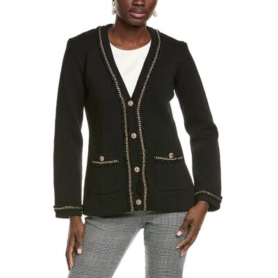Endless Rose Chain Trim Cardigan Black xs Endless Rose Chain Trim Cardigan Black xs