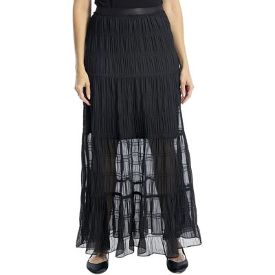 Max Studio Smocked Georgette Maxi Skirt Black xs Max Studio Smocked Georgette Maxi Skirt Black xs