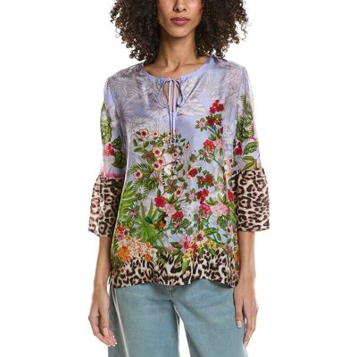 Johnny Was Sofiya Silk Blouse Purple l Johnny Was Sofiya Silk Blouse Purple l