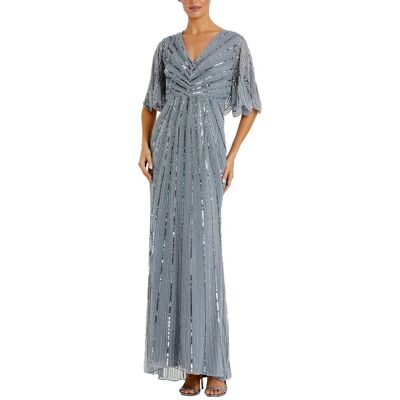 Mac Duggal Cape Sleeve Gown Blue 4 Mac Duggal Cape Sleeve Gown Blue 4