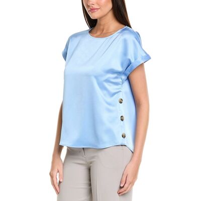 Jones New York Button Detail Blouse Blue xs Jones New York Button Detail Blouse Blue xs