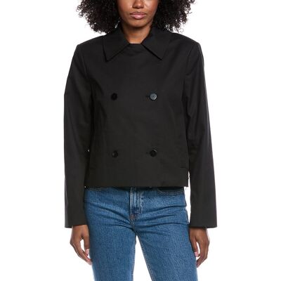 Theory Collar Coat Black p Theory Collar Coat Black p