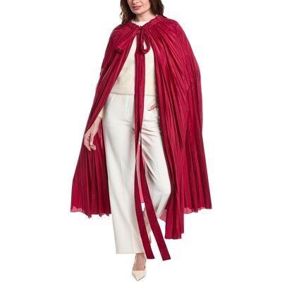 Valentino Pleated Silk-Blend Cape Pink 40 Valentino Pleated Silk-Blend Cape Pink 40