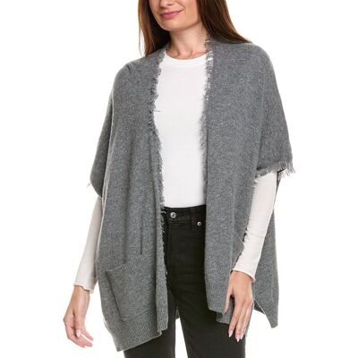 Amicale Cashmere Knit Cashmere Cape Grey NoSize Amicale Cashmere Knit Cashmere Cape Grey NoSize