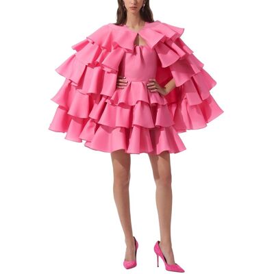Carolina Herrera Short Tiered Ruffled Silk Cape NoColor s Carolina Herrera Short Tiered Ruffled Silk Cape NoColor s