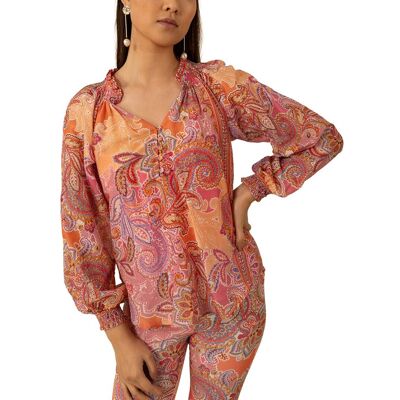 Hale Bob Silk-Blend Mallory Blouse NoColor l Hale Bob Silk-Blend Mallory Blouse NoColor l