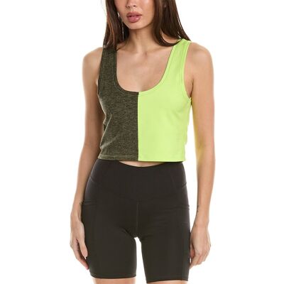 Terez Split Crop Top NoColor xs Terez Split Crop Top NoColor xs