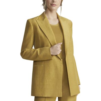 Lafayette 148 New York Peak Lapel Linen-Blend Blazer NoColor xs Lafayette 148 New York Peak Lapel Linen-Blend Blazer NoColor xs
