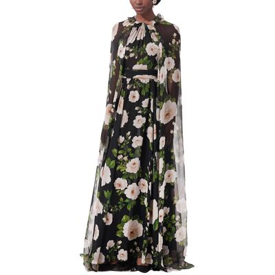 Carolina Herrera Halter Neck Bias Gown with Detachable Cape NoColor 2 Carolina Herrera Halter Neck Bias Gown with Detachable Cape NoColor 2