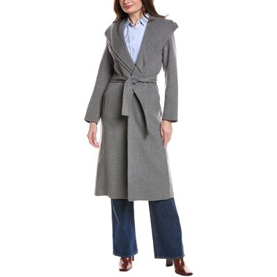 Tahari Elliot Wool-Blend Wrap Coat Grey xs Tahari Elliot Wool-Blend Wrap Coat Grey xs