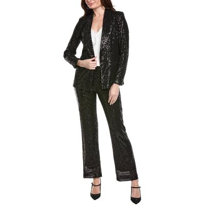 Nanette Nanette Lepore 2pc Sequin Suit Jacket & Pant Set Black 16 Nanette Nanette Lepore 2pc Sequin Suit Jacket & Pant Set Black 16