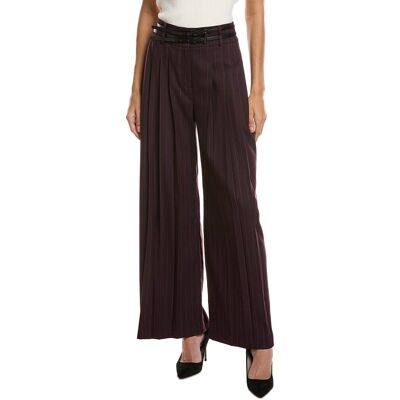 Kenneth Cole Pleated Wide Leg Pant Purple 0 Kenneth Cole Pleated Wide Leg Pant Purple 0