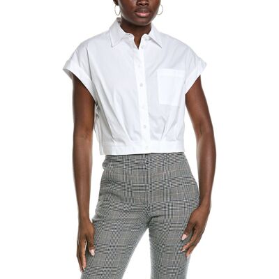 Kenneth Cole Cropped Short Sleeve Shirt White s Kenneth Cole Cropped Short Sleeve Shirt White s