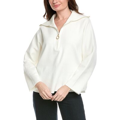Joseph Ribkoff 1/4-Zip Pullover White XXL Joseph Ribkoff 1/4-Zip Pullover White XXL