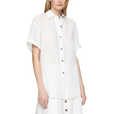 Lafayette 148 New York Drop Shoulder Button Oversized Blouse White m Lafayette 148 New York Drop Shoulder Button Oversized Blouse White m