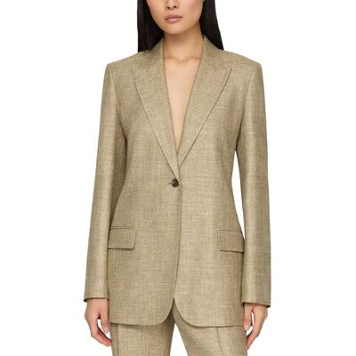 Lafayette 148 New York Peak Lapel Straight Blazer Green xs Lafayette 148 New York Peak Lapel Straight Blazer Green xs