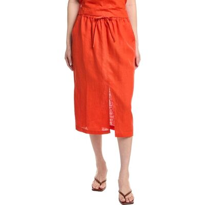 Nation LTD Maisie Linen Midi Skirt Red l Nation LTD Maisie Linen Midi Skirt Red l