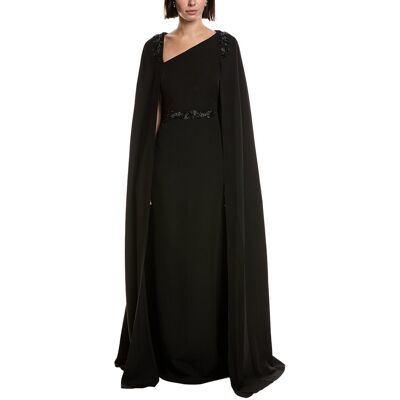 Marchesa Notte Stretch Crepe Gown Black 8 Marchesa Notte Stretch Crepe Gown Black 8