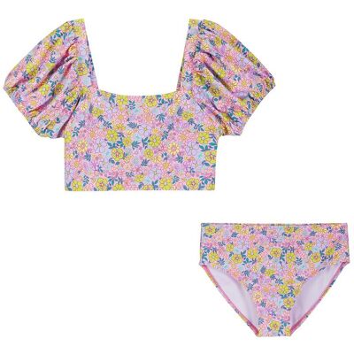 Andy & Evan Floral Print Puff Sleeve Bikini NoColor M(10) Andy & Evan Floral Print Puff Sleeve Bikini NoColor M(10)