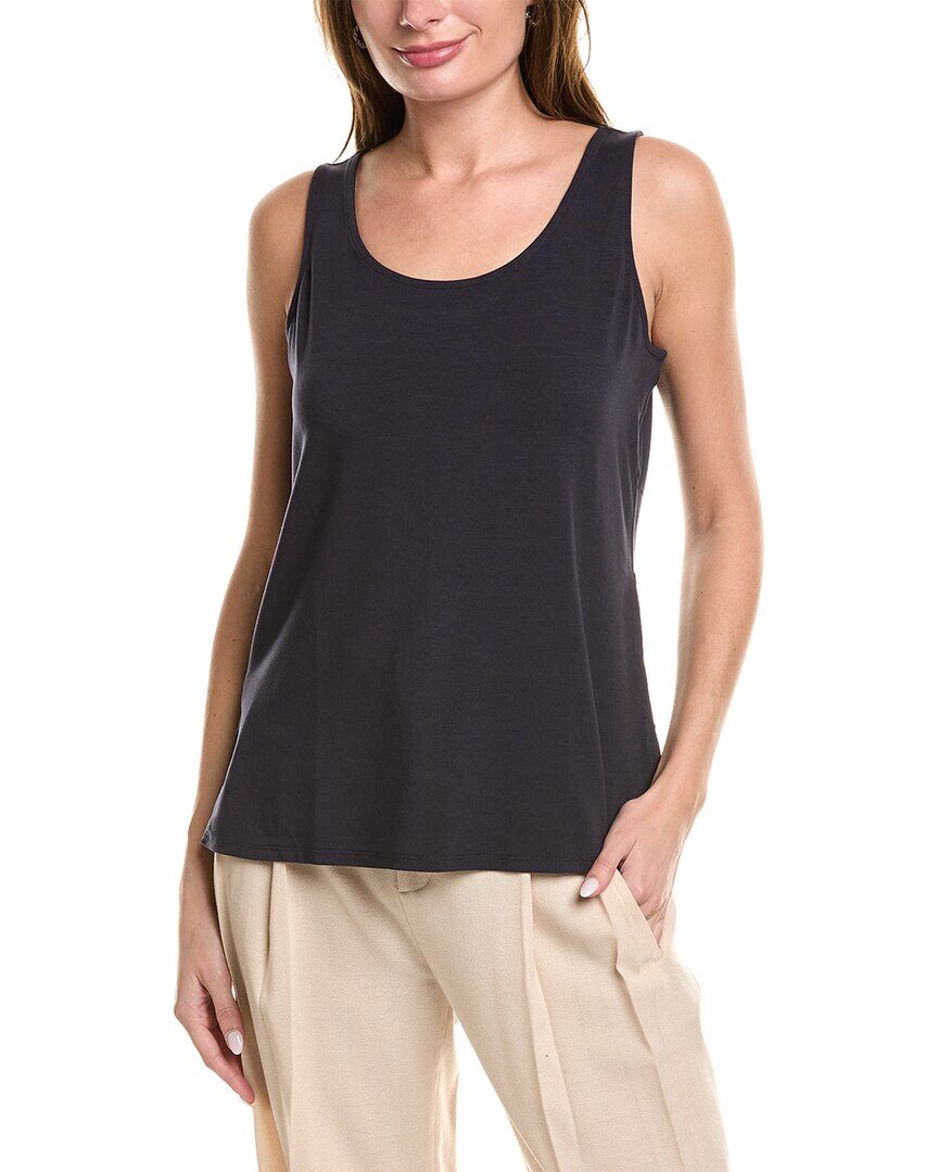 EILEEN FISHER Scoop Neck Tank Blue xs