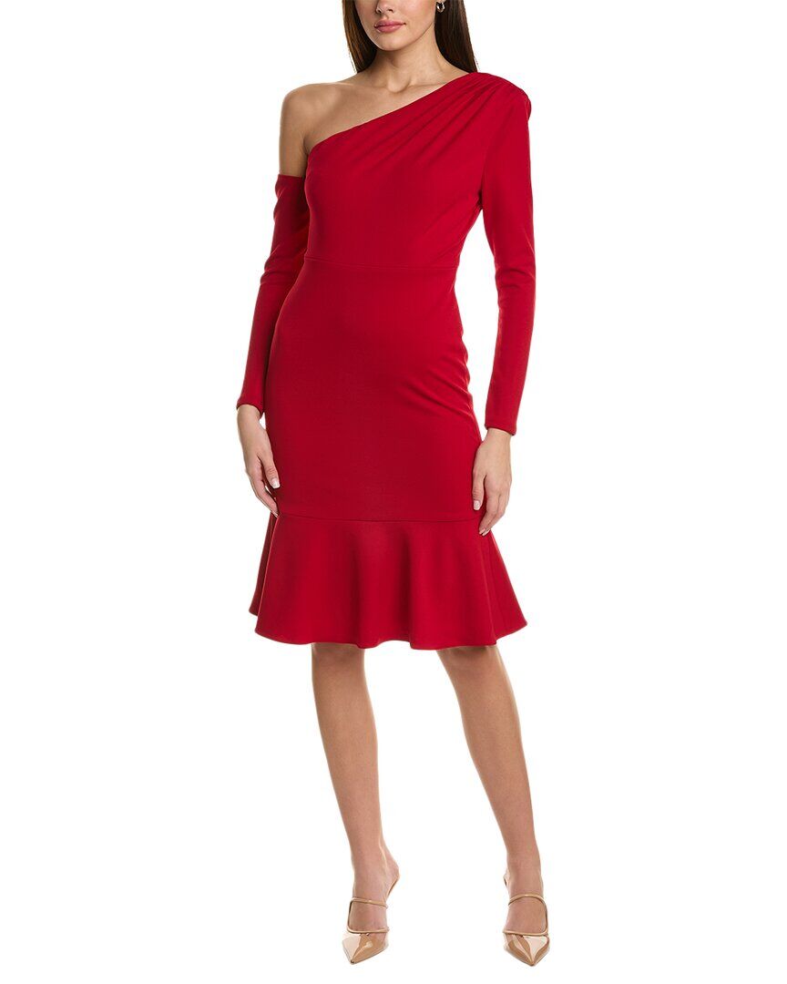 Laundry by Shelli Segal Asymmetric Scuba Dress Red 10