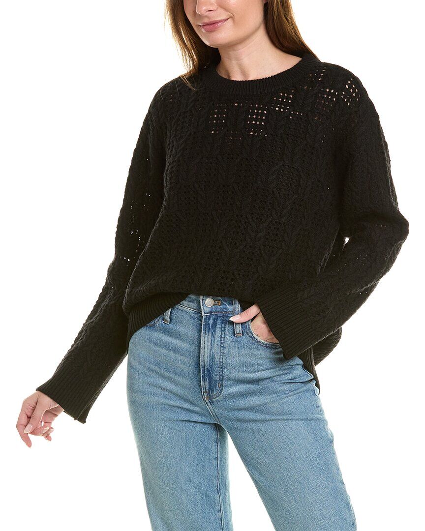 rag & bone Divya Cable Wool Sweater Black XL