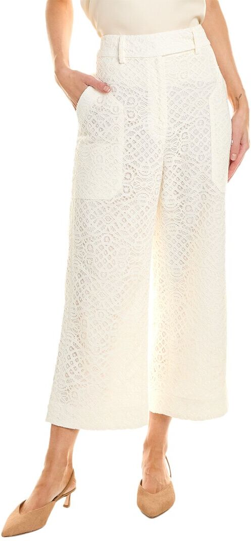 Oscar de la Renta Scrollwork Pant White 8